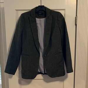 J. Crew Dark Green Tweed Blazer
